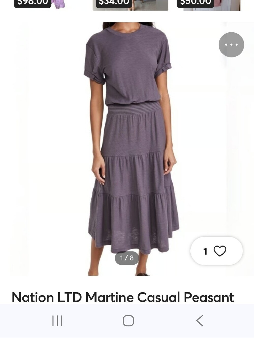 Nation LTD Martine Tiered Maxi Peasant Dress with Smocked Waist-small